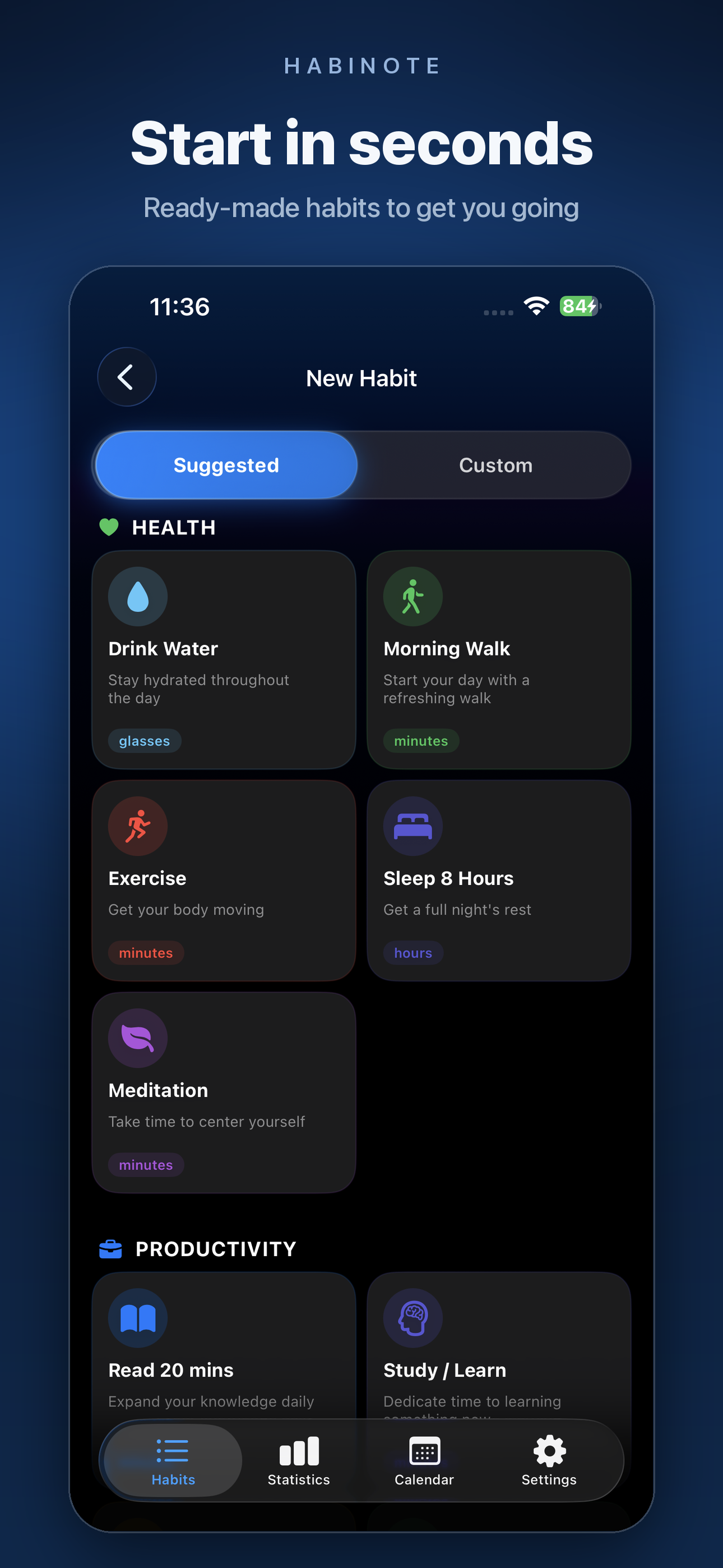 Suggested habits